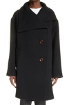 Acne Studios Oschelle Boiled Wool Blend Overcoat In Black