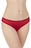 On Gossamer Gossamer Mesh Hip Bikini In Persian Red