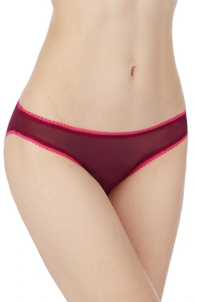 On Gossamer Gossamer Mesh Hip Bikini In Beet Root