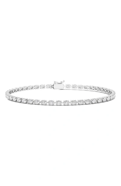 Hautecarat Oval-cut Lab Grown Diamond Tennis Bracelet In 6.20 Ctw White Gold