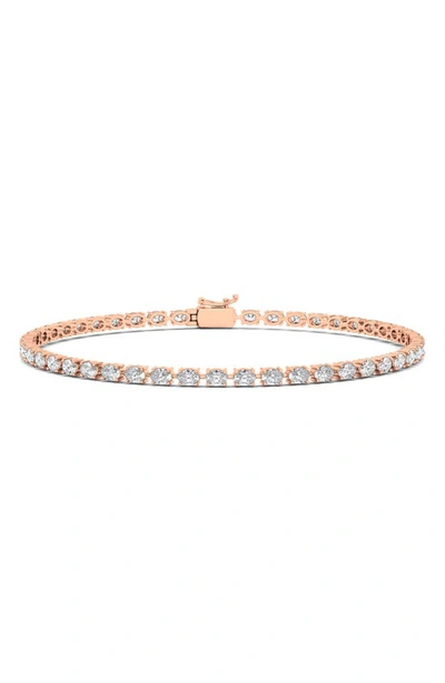 Hautecarat Oval-cut Lab Grown Diamond Tennis Bracelet In 6.20 Ctw Rose Gold