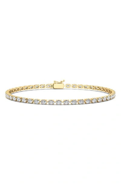 Hautecarat Oval-cut Lab Grown Diamond Tennis Bracelet In 6.20 Ctw Yellow Gold