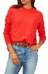 Vince Camuto Center Seam Crewneck Sweater In Crossfire Red