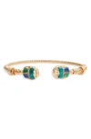 Gas Bijoux Duality Cuff In Peacock Blue