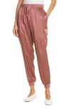 Cami Nyc Zoe Stretch Silk-satin Track Pants In Acorn