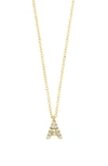 Bony Levy Icon Pavé Diamond Initial Pendant Necklace In 18k Yellow Gold - A