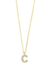 Bony Levy Icon Pavé Diamond Initial Pendant Necklace In 18k Yellow Gold - C