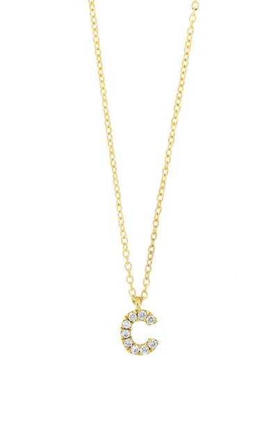 Bony Levy Icon Pavé Diamond Initial Pendant Necklace In 18k Yellow Gold - C