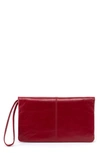 Hobo Evolve Leather Clutch In Cardinal