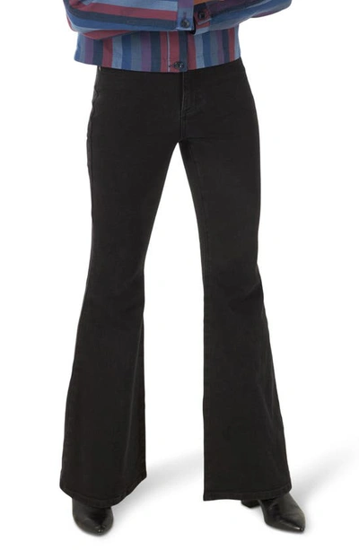Lee High Waist Flare Jeans In Washed Black