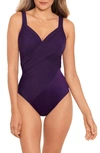 Shop Miraclesuitr Rock Solid Revele One-piece Swimsuit In Sangria Purple