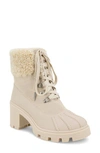 Splendid Mikayla Faux Shearling Trim Lace-up Boot In Winter White