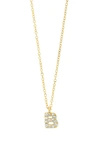 Bony Levy Icon Pavé Diamond Initial Pendant Necklace In 18k Yellow Gold - B