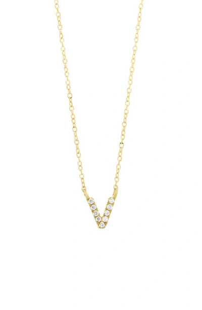 Bony Levy Icon Pavé Diamond Initial Pendant Necklace In 18k Yellow Gold - V