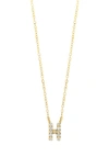 Bony Levy Icon Pavé Diamond Initial Pendant Necklace In 18k Yellow Gold - H