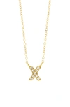 Bony Levy Icon Pavé Diamond Initial Pendant Necklace In 18k Yellow Gold - X