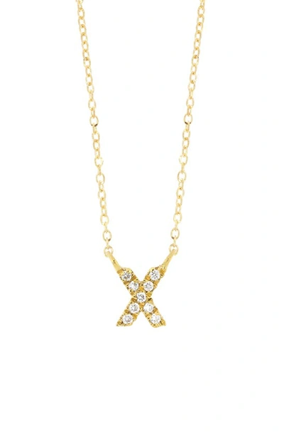 Bony Levy Icon Pavé Diamond Initial Pendant Necklace In 18k Yellow Gold - X