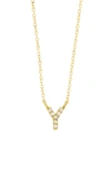 Bony Levy Icon Pavé Diamond Initial Pendant Necklace In 18k Yellow Gold - Y