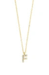 Bony Levy Icon Pavé Diamond Initial Pendant Necklace In 18k Yellow Gold - F