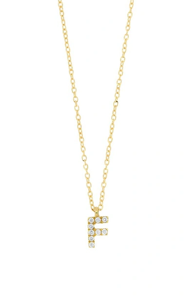 Bony Levy Icon Pavé Diamond Initial Pendant Necklace In 18k Yellow Gold - F