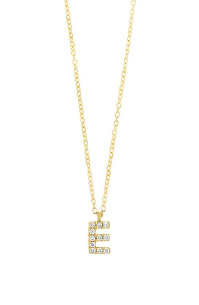 Bony Levy Icon Pavé Diamond Initial Pendant Necklace In 18k Yellow Gold - E