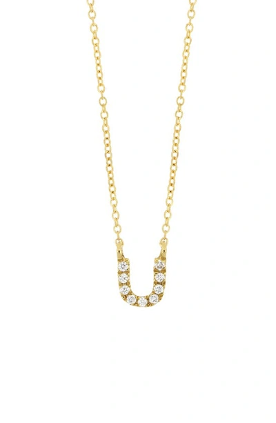 Bony Levy Icon Pavé Diamond Initial Pendant Necklace In 18k Yellow Gold - U
