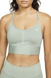 Nike Dri-fit Indy Sports Bra In Jade Smoke/ White