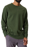 Good Man Brand Varsity Crew Neck Sweater In Rifle Green