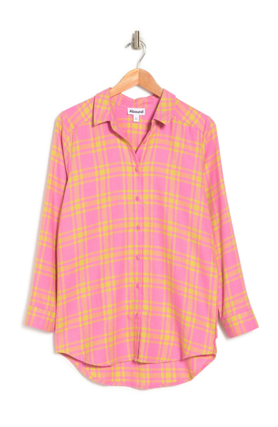 Abound Plaid Flannel Nightshirt In Pink Zenna Brock Plaid