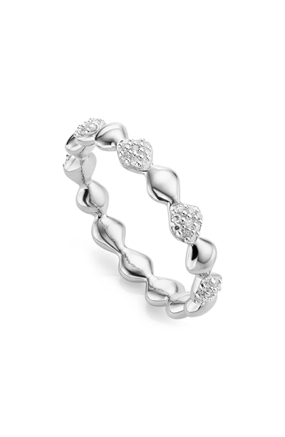 Monica Vinader Nura Teardrop Diamond Eternity Ring In Silver/ Diamond