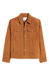 Frame Modern Suede Trucker Jacket In Tawny