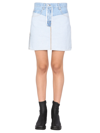 Helmut Lang Inside Out Denim Mini Skirt In Azure