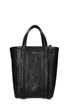 BALENCIAGA BALENCIAGA BARBES N-S SHOP TOTE IN BLACK LEATHER,6729832100O1000