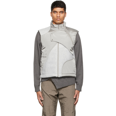 Heliot Emil Grey Fleece Vest In Light Grey Melangelg