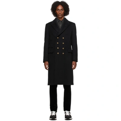 Tom Ford Slim-fit Double-breasted Wool And Cashmere-blend Coat In Black