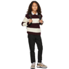 BURBERRY KIDS BURGUNDY & WHITE CABLE KNIT jumper