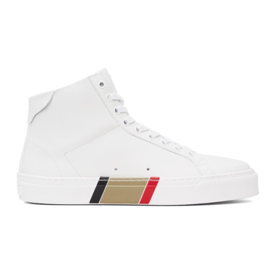 Burberry Icon Stripe 高帮运动鞋 In White