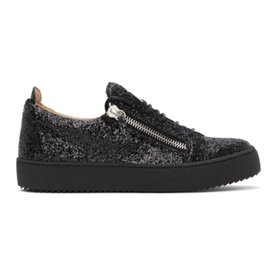 Giuseppe Zanotti Black Glitter May London Frankie Sneakers