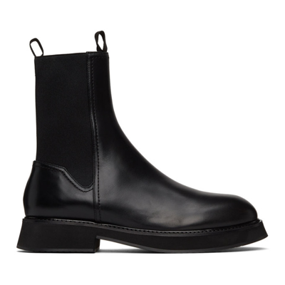 Nina Ricci Black Leather Ankle Boots In U9000 Black