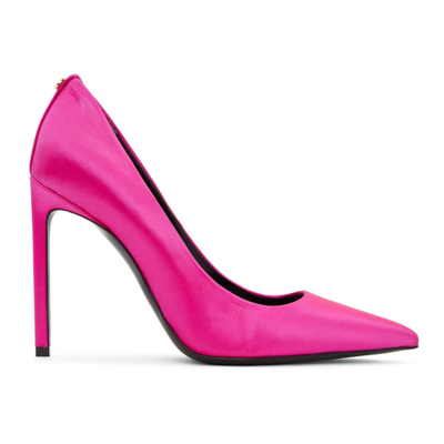 Tom Ford 105mm Screw Satin Pumps In Fuchsia