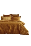 Paoletti Palmeria Velvet Quilted Duvet Set (gold) (queen) (uk