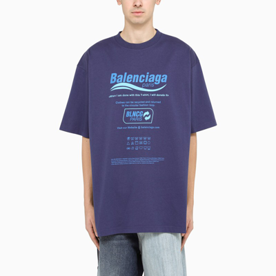 Balenciaga Blue T-shirt With Print