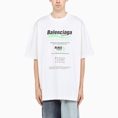 Balenciaga White T-shirt With Contrasting Print