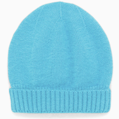 Roberto Collina Turquoise Angora Blend Beanie In Light Blue