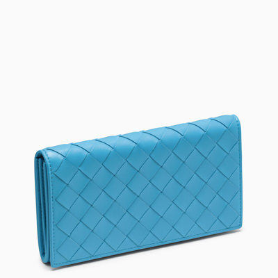 Bottega Veneta Black Intrecciato Flap Wallet In Multicolor