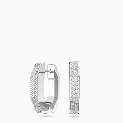 Swaro Silver Dextera Earrings With Crystals In Metal