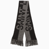 SAINT LAURENT BLACK/GREY SPLIT LOGO SCARF,6687973YI68-J-YSL-1061