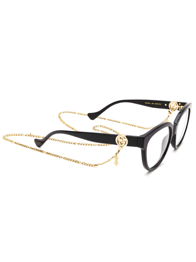 Gucci Gg1024o 006 With Detachable Chain In Black Black Transpare