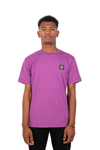 Stone Island Cotton Logo Patch Tee In Magenta