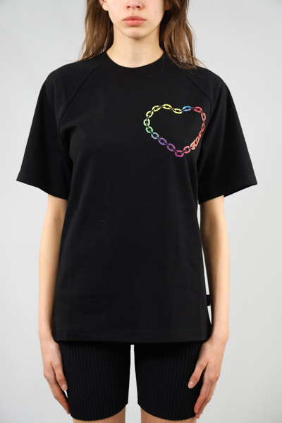 Gcds Heart-print T-shirt In Black